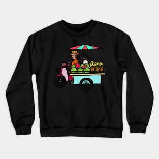 Street food motorcycle selling tropical fresh fruit, Thailand. Crewneck Sweatshirt